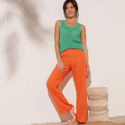 Trui En Vest<Blancheporte Gehaakt topje groen