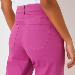 Broek<Blancheporte Gekleurde broek met ruim model en 5 zakken violine
