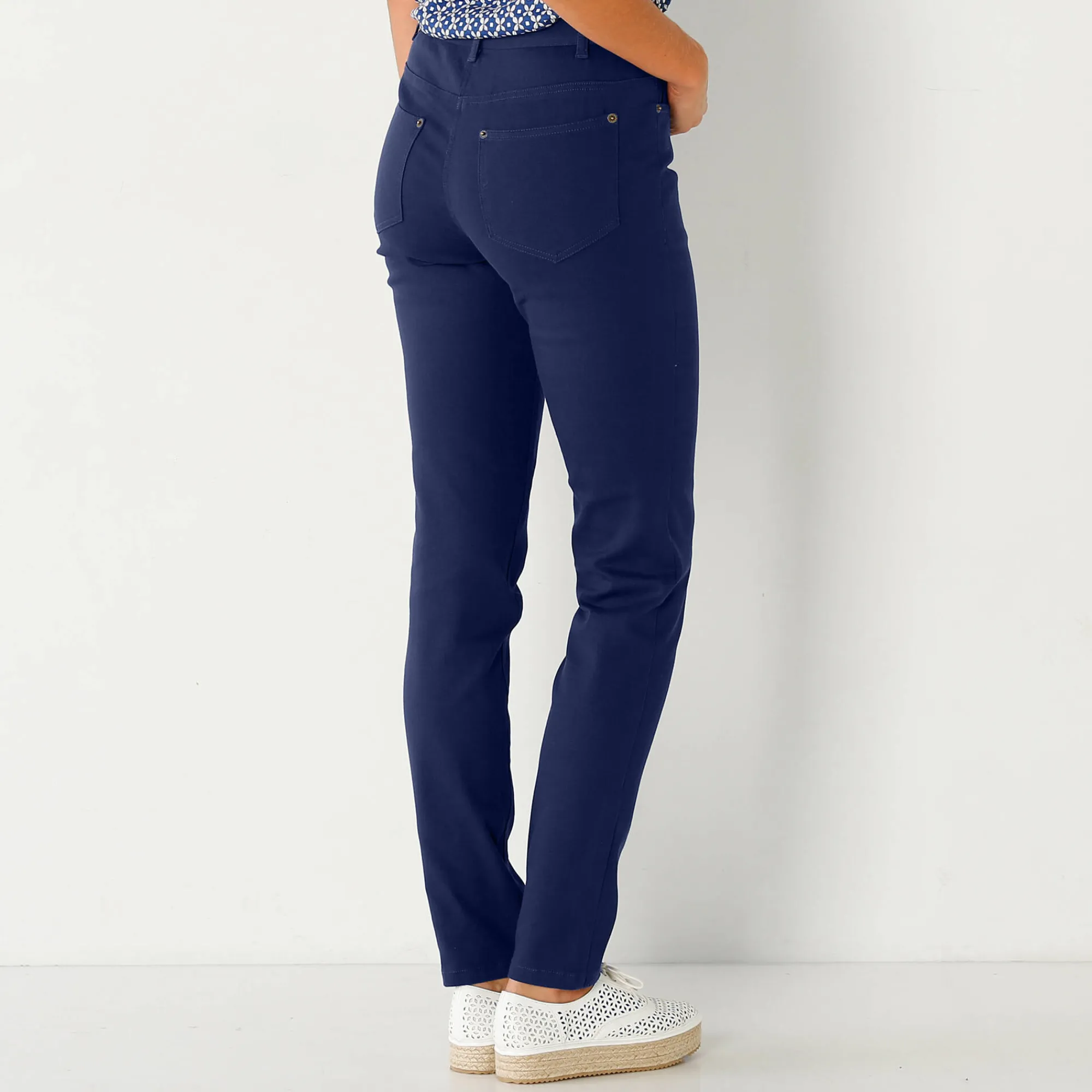 Broek<Blancheporte Gekleurde smalle jeans marine
