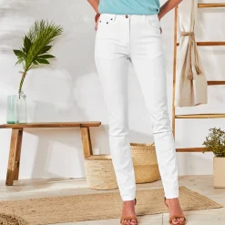 Broek<Blancheporte Gekleurde smalle jeans wit