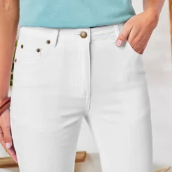 Broek<Blancheporte Gekleurde smalle jeans wit