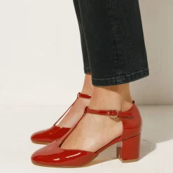 Feestelijke Schoenen|Pumps<Blancheporte Gelakte saloméschoenen met hak paprika