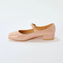 Ballerina's|Schoenen<Blancheporte Gelakte schoenen met riempje en hak nude