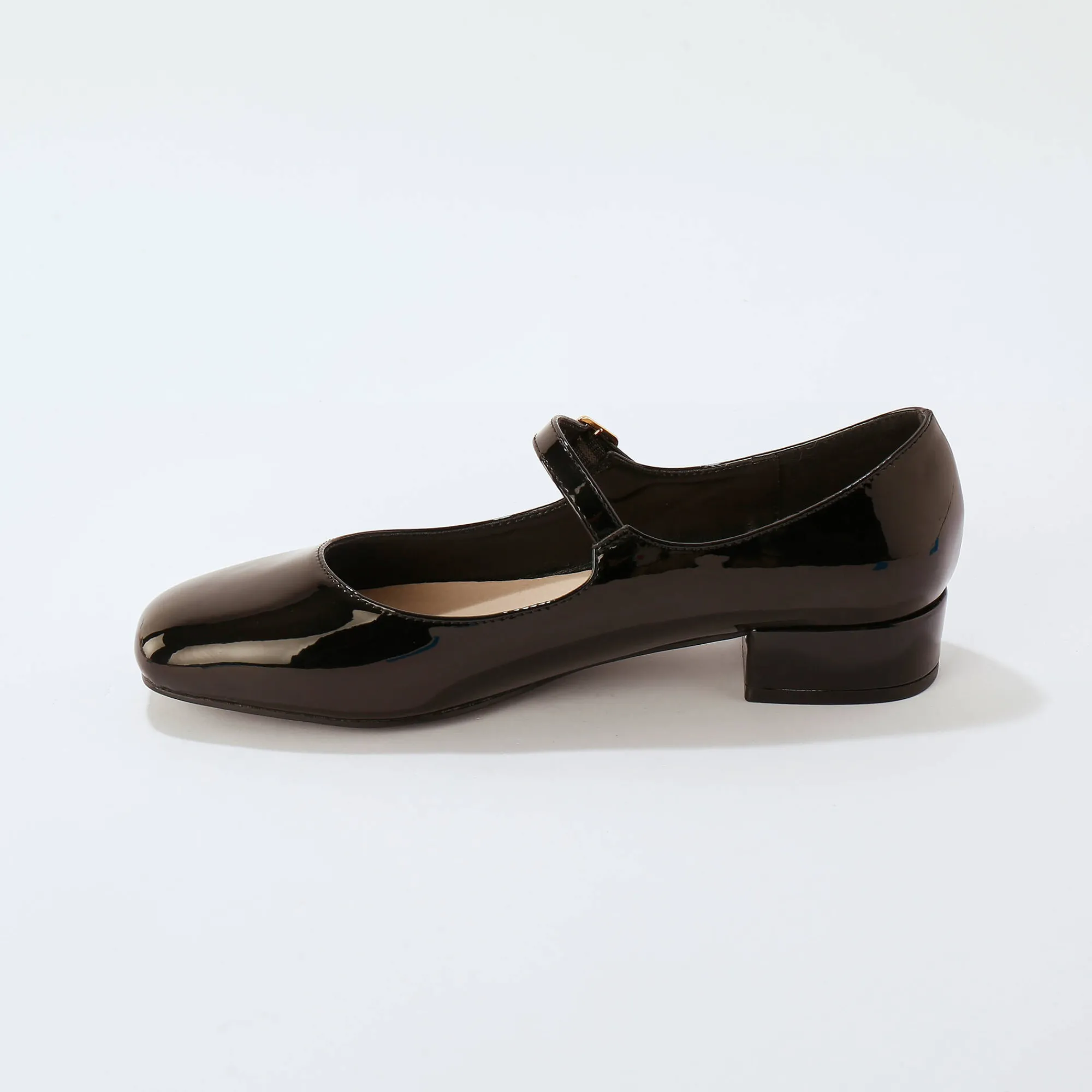 Ballerina's|Schoenen<Blancheporte Gelakte schoenen met riempje en hak zwart