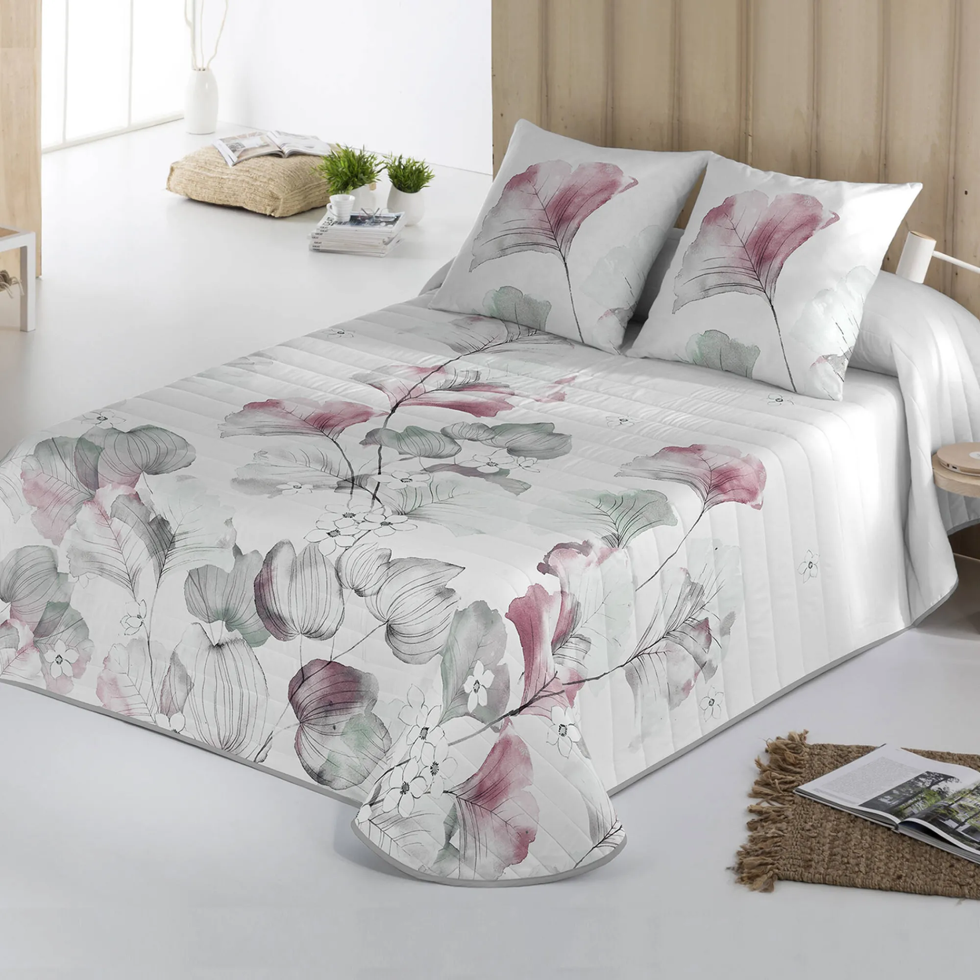 Deken En Bedsprei|Deken, Boutis En Bedsprei<Blancheporte Gematelasseerd deken met bloemprint wit