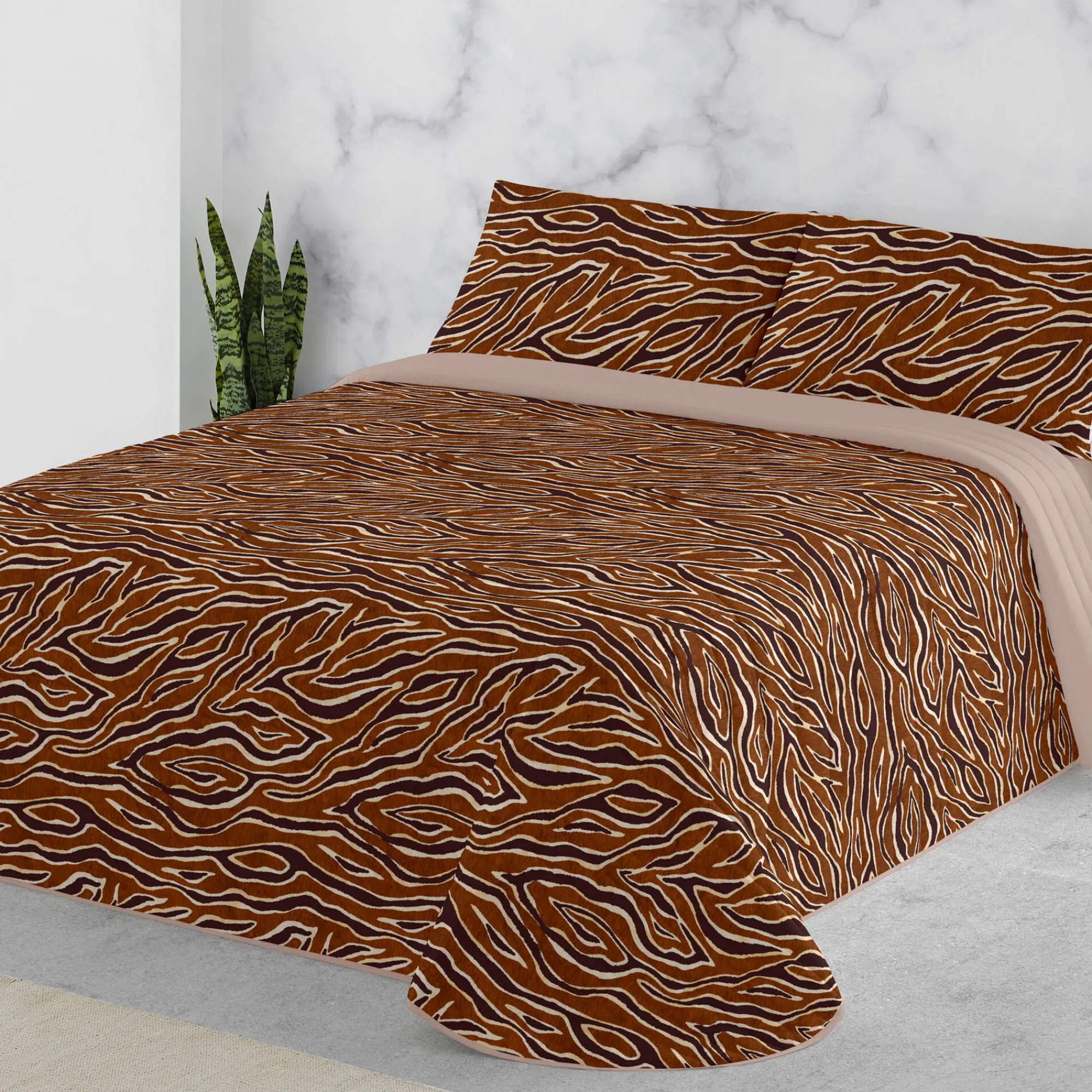 Deken En Bedsprei|Deken, Boutis En Bedsprei<Blancheporte Gematelasseerde bedsprei met print Zebra chocolade