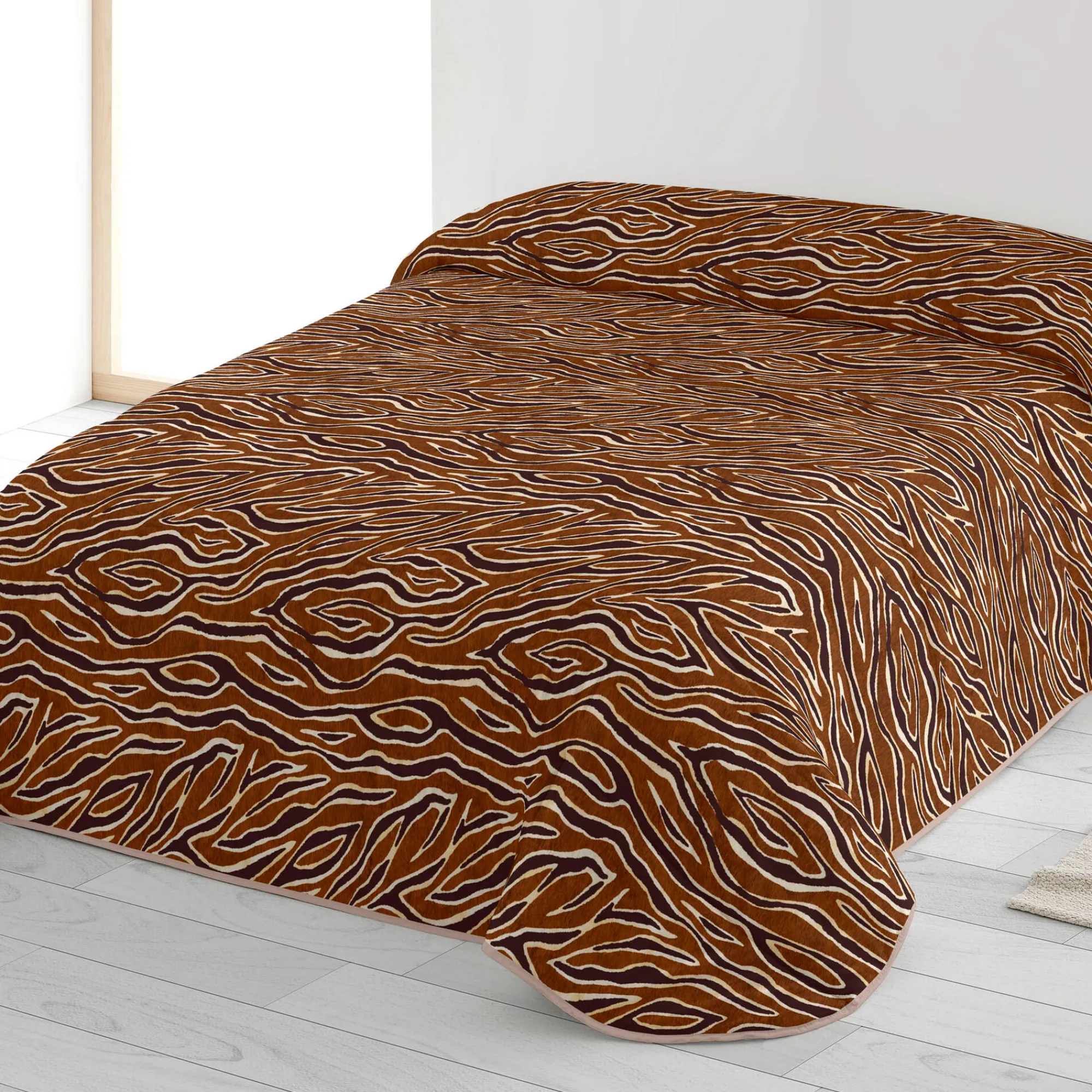 Deken En Bedsprei|Deken, Boutis En Bedsprei<Blancheporte Gematelasseerde bedsprei met print Zebra chocolade