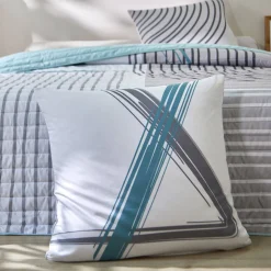 Deken En Bedsprei|Deken, Boutis En Bedsprei<Blancheporte Gematelasseerde bedsprei met grafische print grijs / blauw