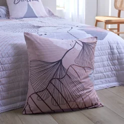 Deken En Bedsprei|Deken, Boutis En Bedsprei<Blancheporte Gematelasseerde bedsprei met ginkgoprint grijs / roze