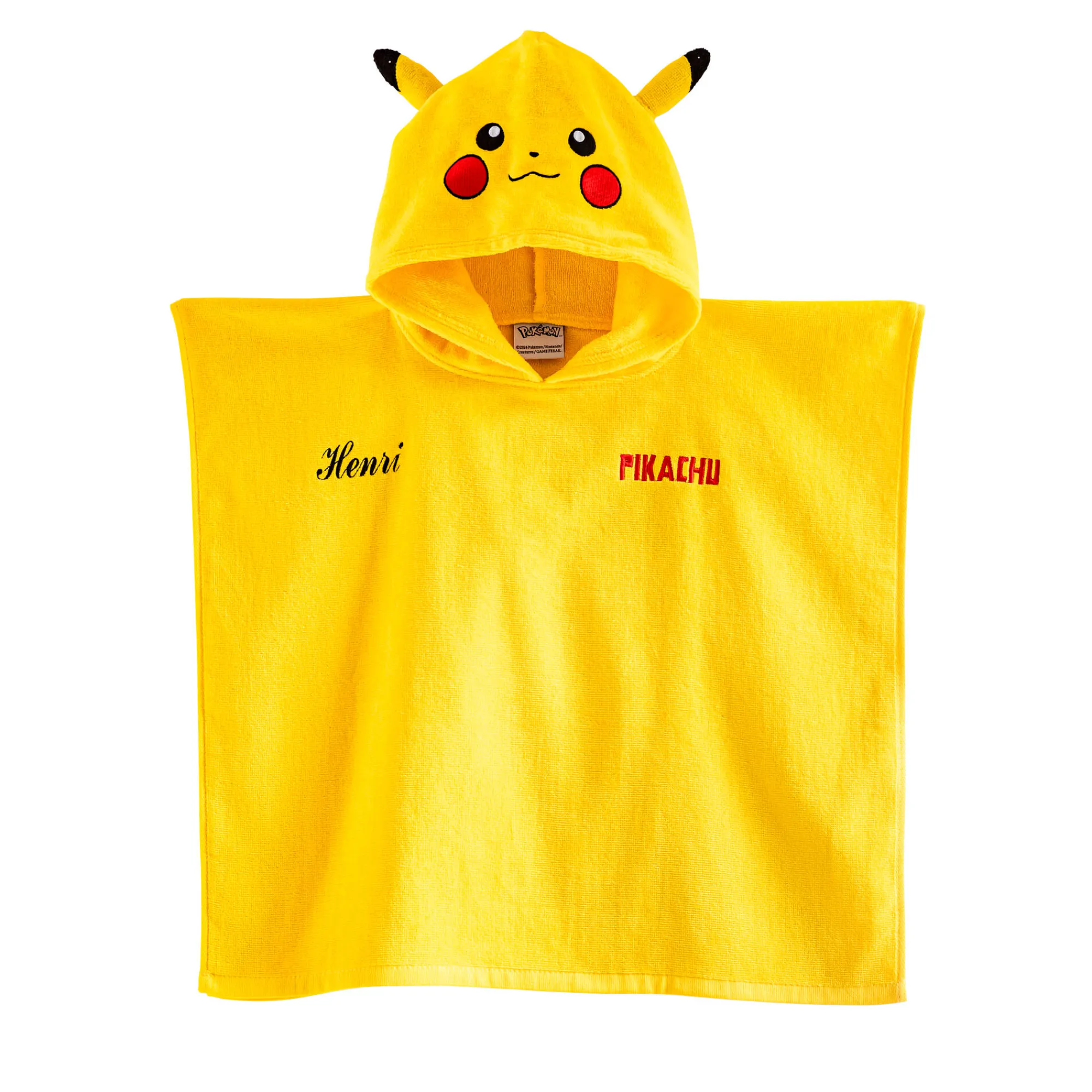 Badjas|Handdoek En Badlaken Kids<Pokemon Gepersonaliseerde kinderbadponcho Pokémon®, katoenen badstof en velours - 280g/m2 geel