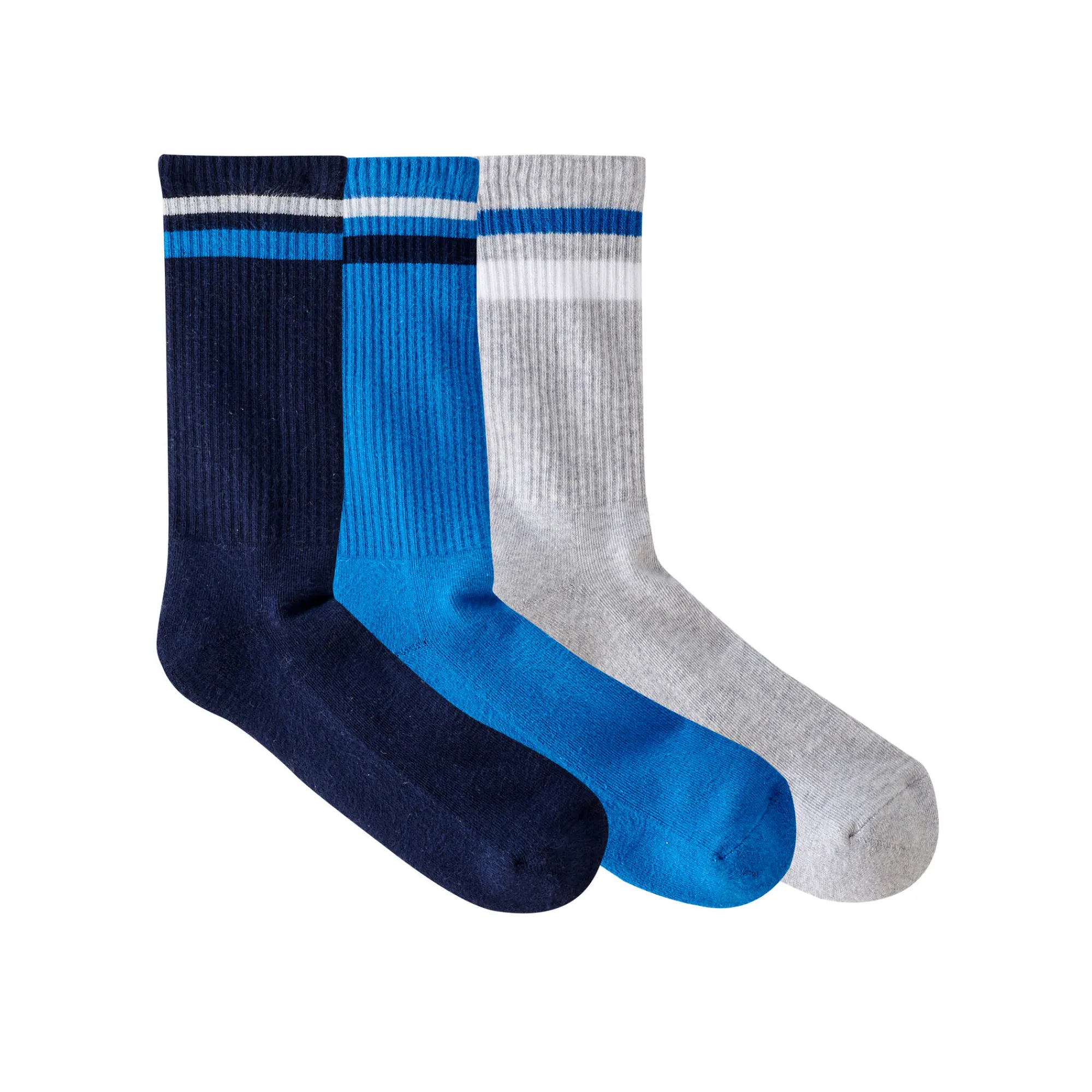 Ondergoed<Blancheporte Geribbelde sokken - set van 3 paar blauw