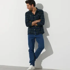 Feestoutfits Heren|T-Shirt, Hemd En Polo<Blancheporte Geruit hemd in flanel - set van 3 koper + blauw + groen