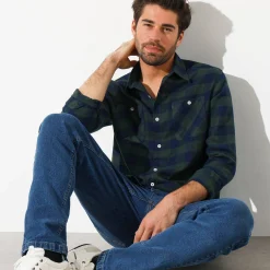 Feestoutfits Heren|T-Shirt, Hemd En Polo<Blancheporte Geruit hemd in flanel - set van 3 koper + blauw + groen