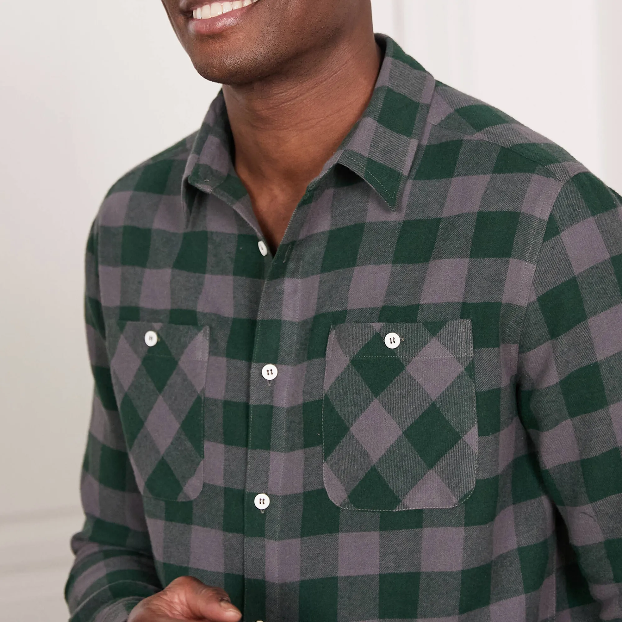 T-Shirt, Hemd En Polo<Blancheporte Geruit hemd in flanel - set van 3 groen + bordeaux + marine
