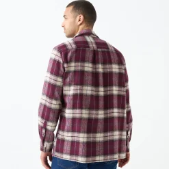 T-Shirt, Hemd En Polo<Blancheporte Geruit werkhemd in flanel - set van 2 kleuren wijnrood + celadon