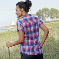 Bloes En Tuniek<Blancheporte Geruite bloes blauw / roze