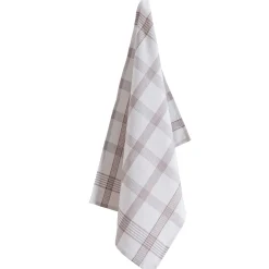 Droogdoek En Handdoek<Blancheporte Geruite droogdoeken met ingeweven motieven - sets vlaskleur + rood