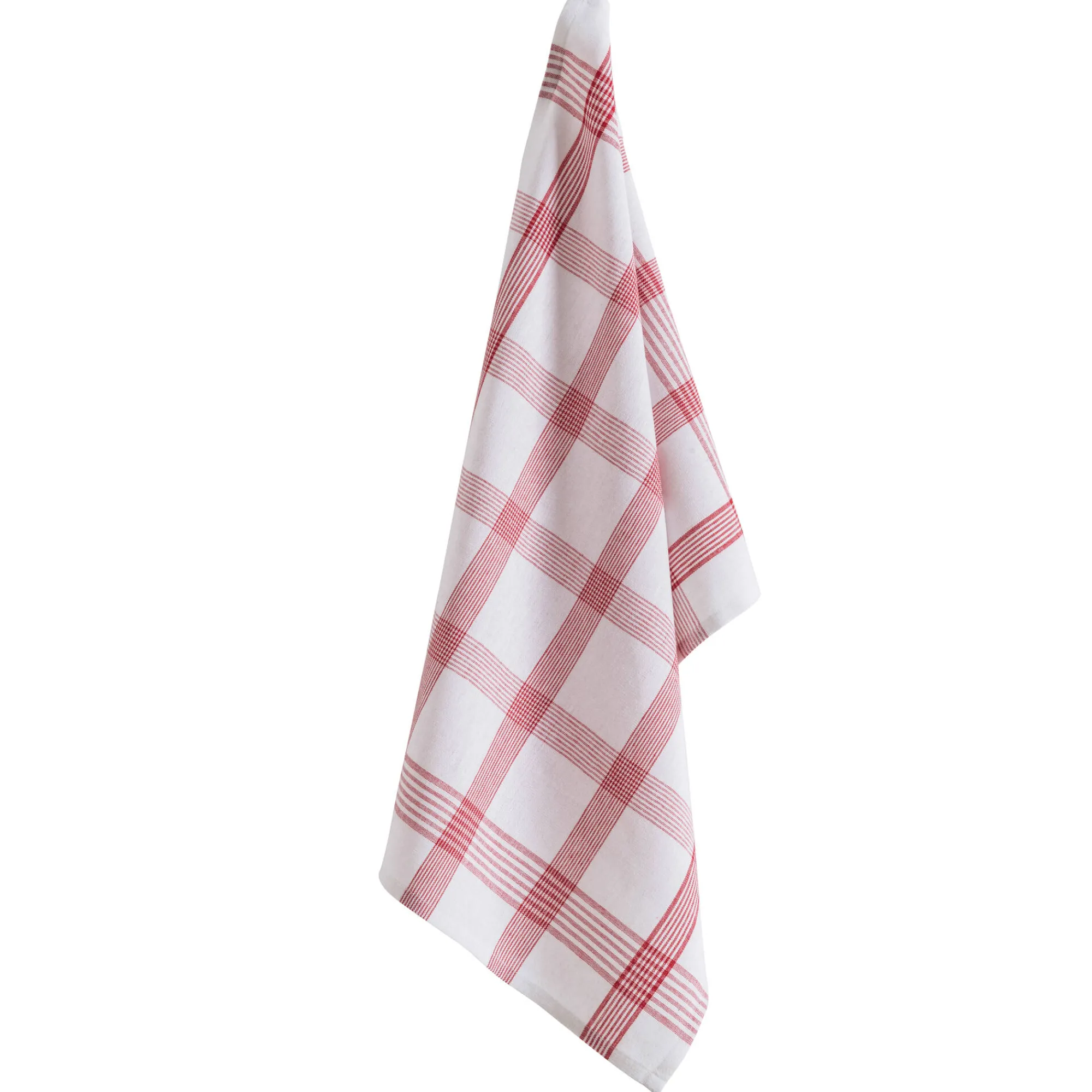 Droogdoek En Handdoek<Blancheporte Geruite droogdoeken met ingeweven motieven - sets vlaskleur + rood