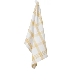 Droogdoek En Handdoek<Blancheporte Geruite droogdoeken met ingeweven motieven - sets kerrie / grijs