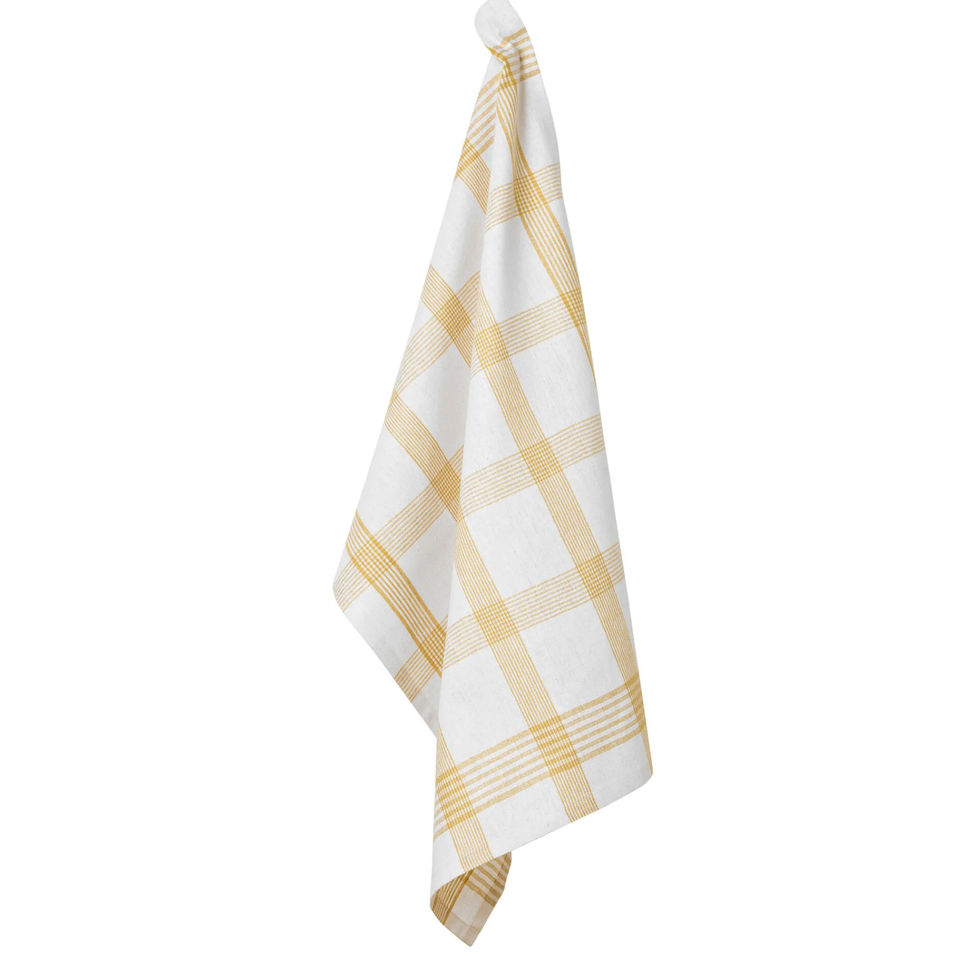 Droogdoek En Handdoek<Blancheporte Geruite droogdoeken met ingeweven motieven - sets kerrie / grijs