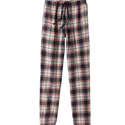Pyjama En Kamerjas<Blancheporte Geruite pyjamabroek in flanel bordeaux / marine