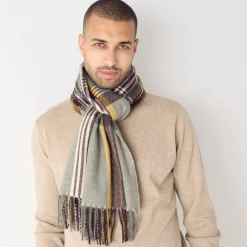 Accessoires<Blancheporte Geruite sjaal met franjes bruin