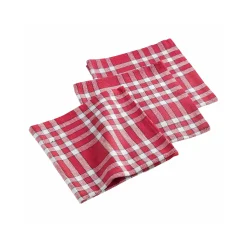 Servet<Blancheporte Geruite tafelservetten - set van 3 rood