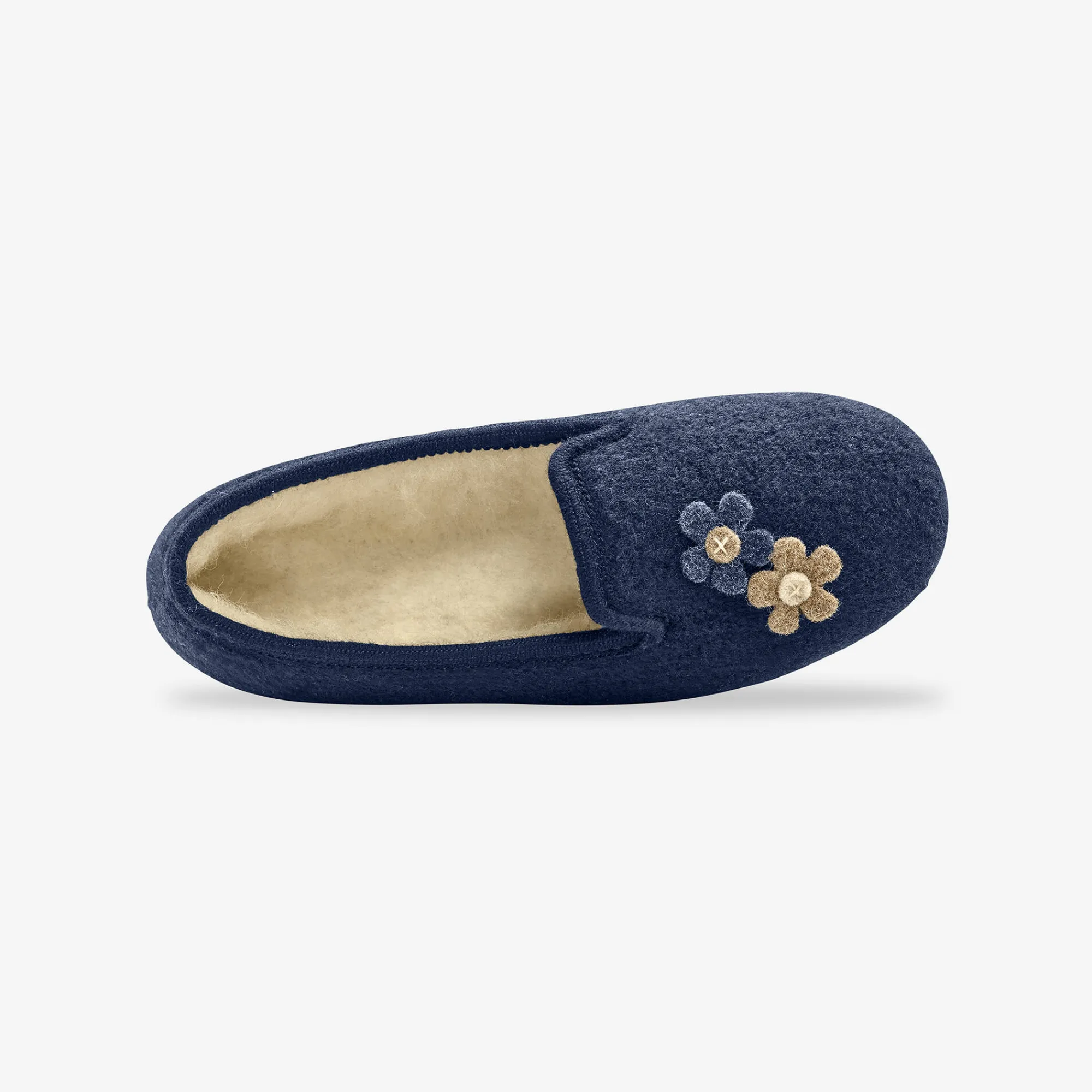 Sloffen|Sloffen<Blancheporte Gesloten pantoffels met bloemetjes indigo