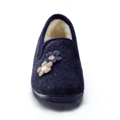 Sloffen|Sloffen<Blancheporte Gesloten pantoffels met bloemetjes marine