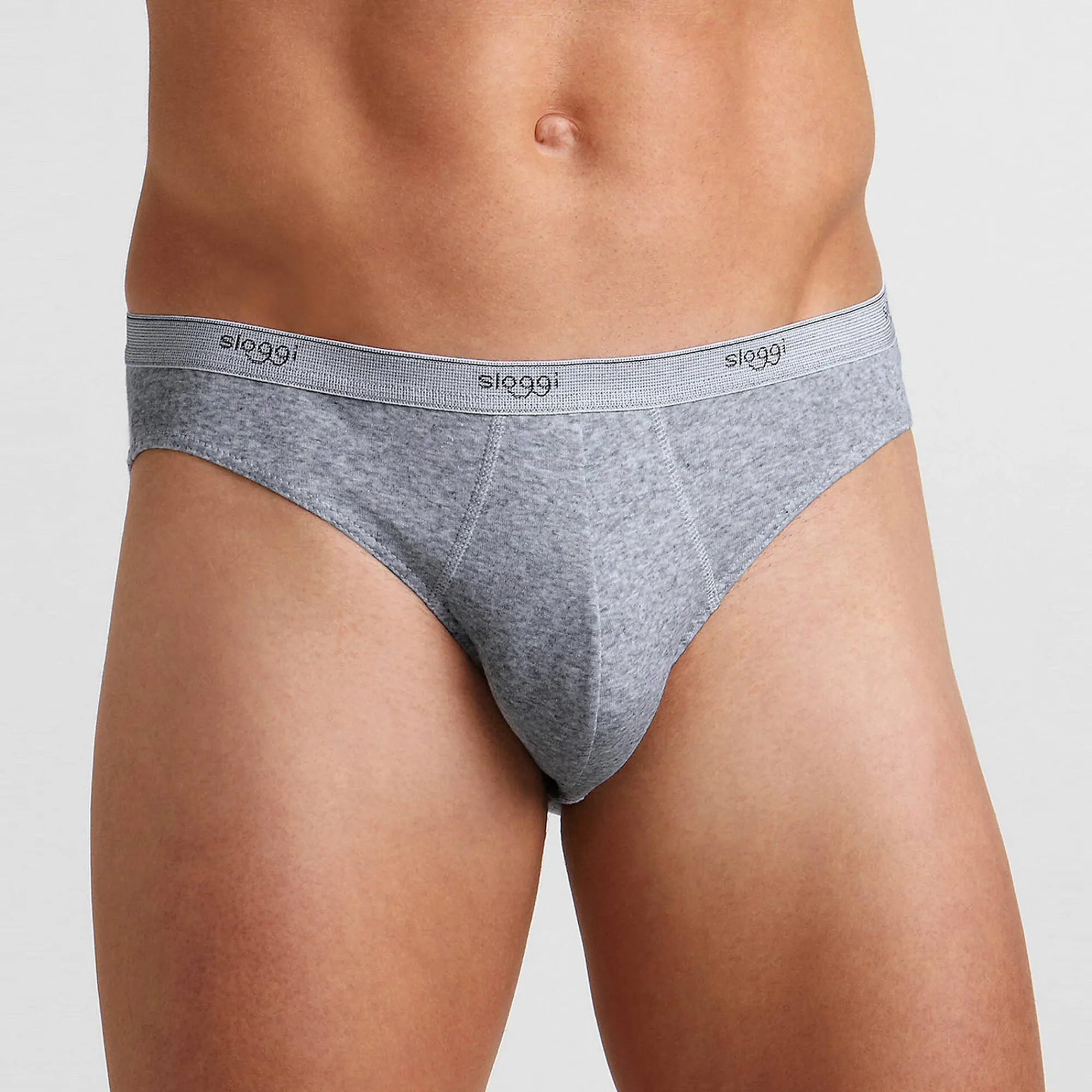Ondergoed<Sloggi Gesloten slip in minimodel chiné grijs
