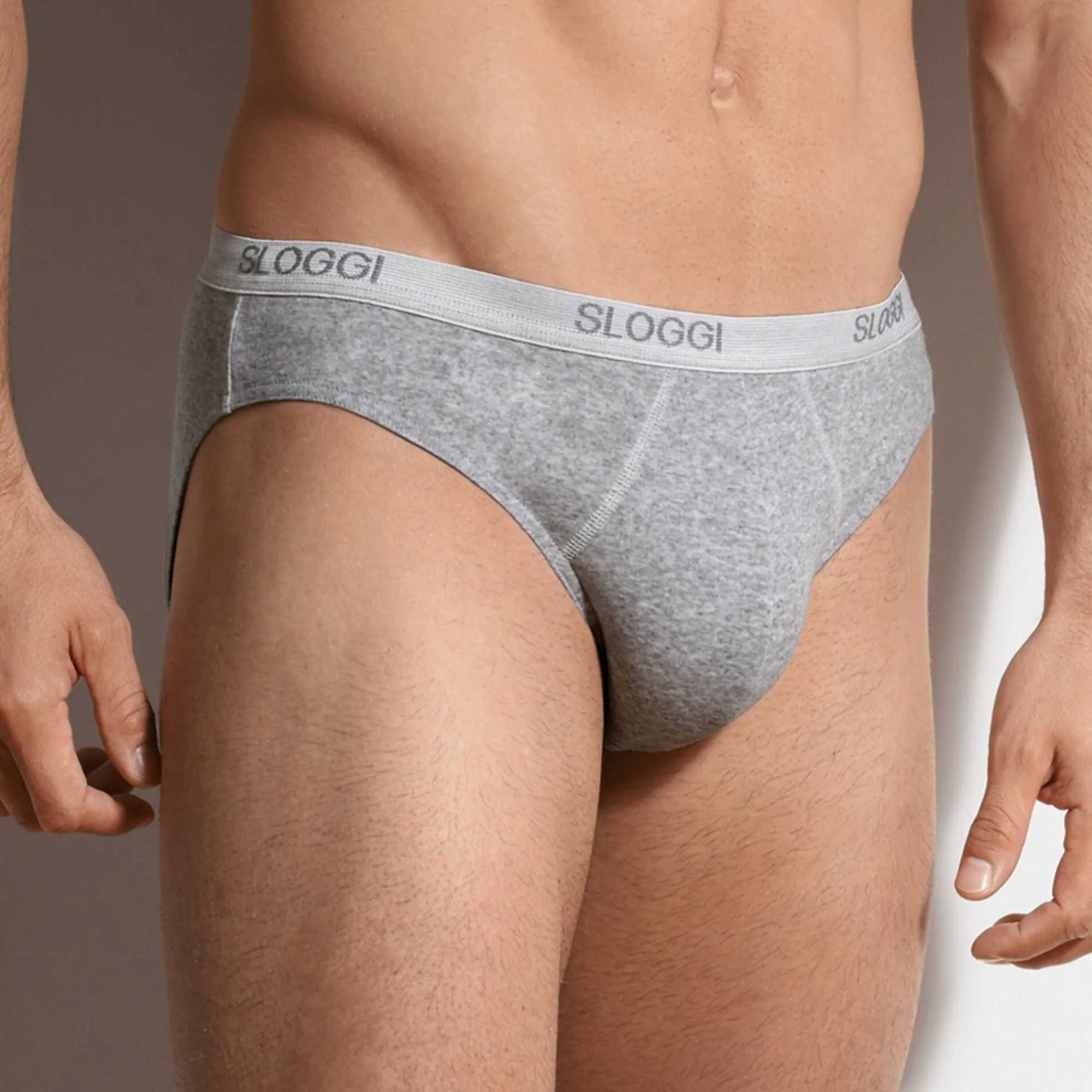 Ondergoed<Sloggi Gesloten slip in minimodel - set van 3 chiné grijs