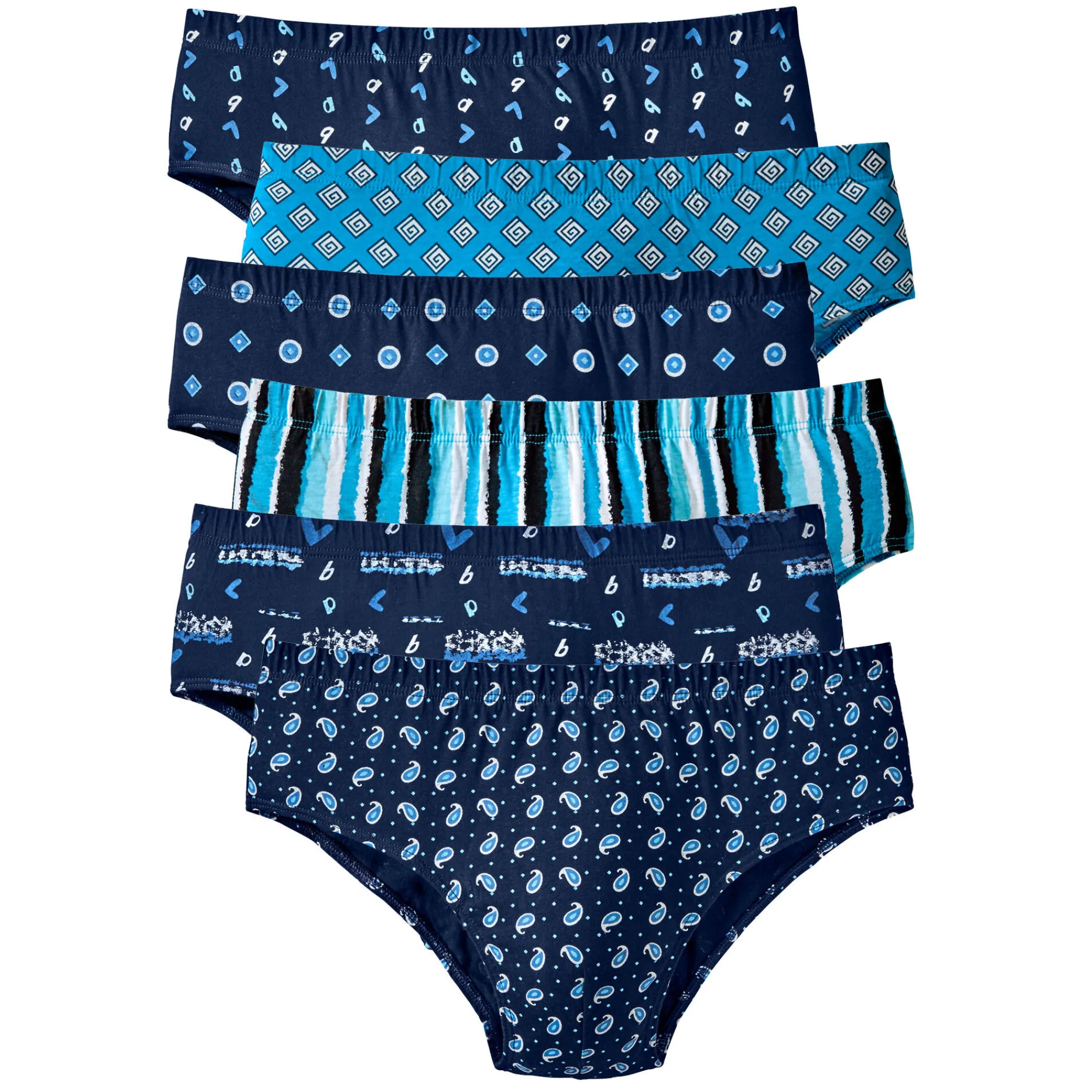 Ondergoed<Blancheporte Gesloten slip met comforttaille - set van 6 blauw