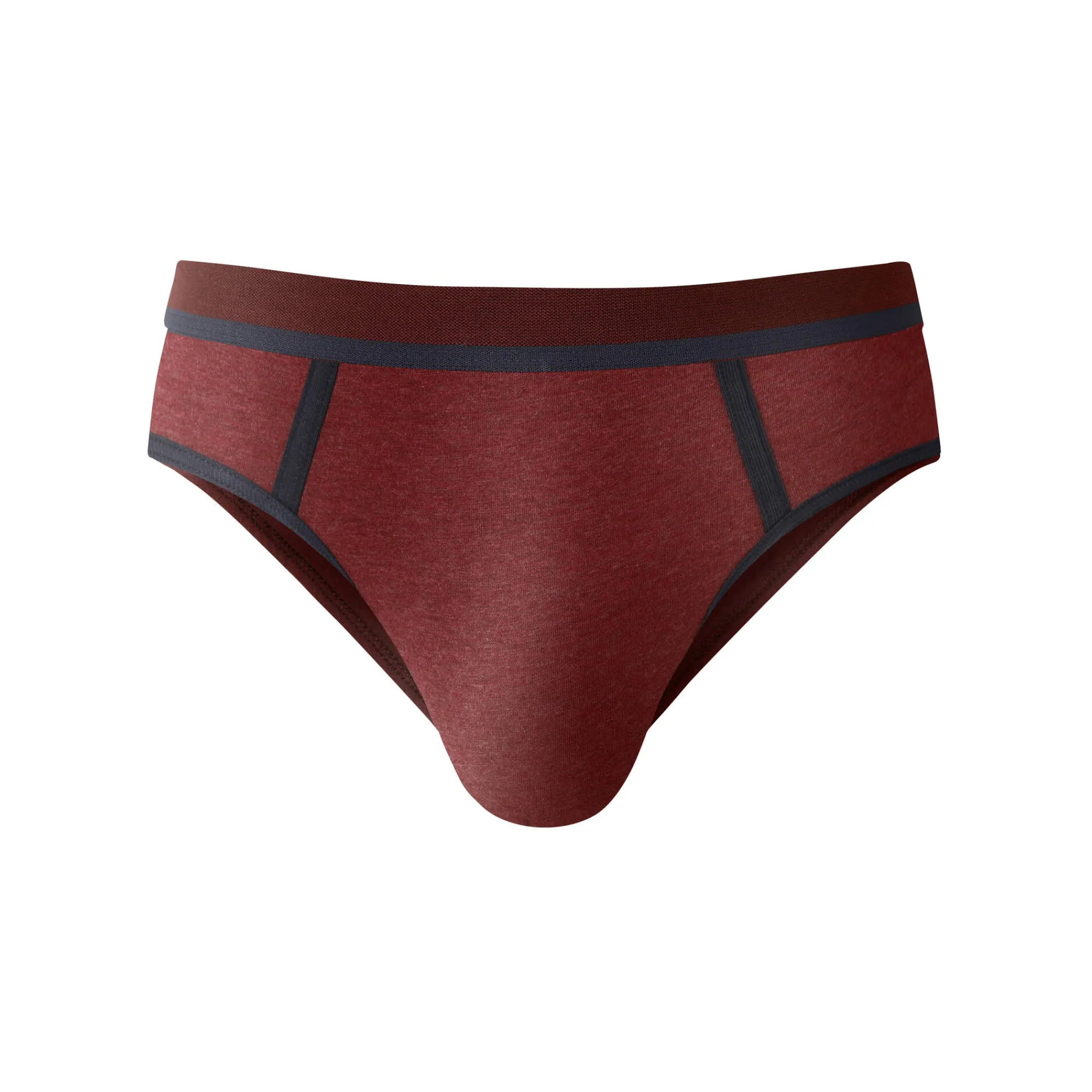 Ondergoed<Blancheporte Gesloten slip met contrasterende naden, hoge taille - set van 4 jeansblauw + bordeaux
