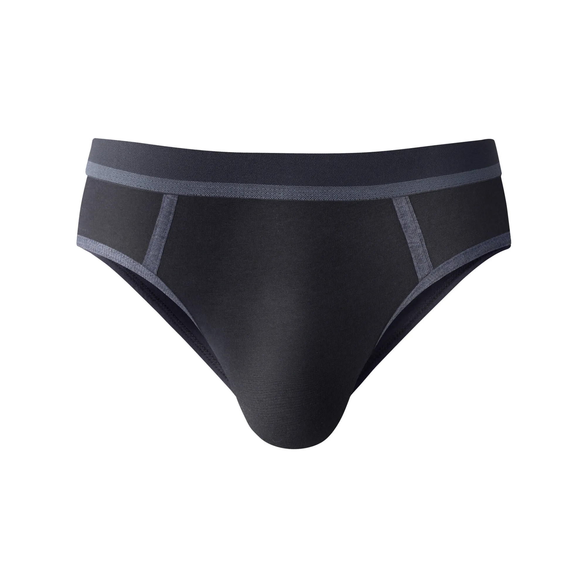 Ondergoed<Blancheporte Gesloten slip met contrasterende naden, hoge taille - set van 4 jeansblauw + bordeaux