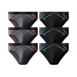 Ondergoed<Blancheporte Gesloten slip met hoge taille - set van 6 zwart + grijs