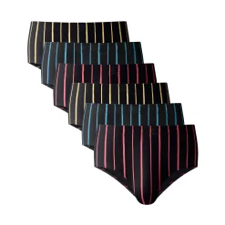 Ondergoed<Blancheporte Gesloten slip met hoge taille - set van 6 rood + blauw + geel