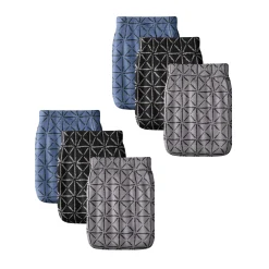 Ondergoed<Blancheporte Gesloten slip met hoge taille en geometrische motieven - set van 6 zwart + grijs + blauw