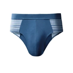 Ondergoed<Blancheporte Gesloten slip met hoge taille en ingeweven motieven - set van 4 marine / jeans