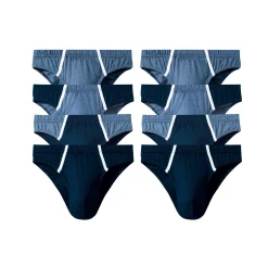 Ondergoed<Blancheporte Gesloten slip met lage taille - set van 8 marine / blauw