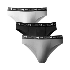 Ondergoed<Dim Gesloten slip met lage taille - set van 3 grijs + wit + zwart