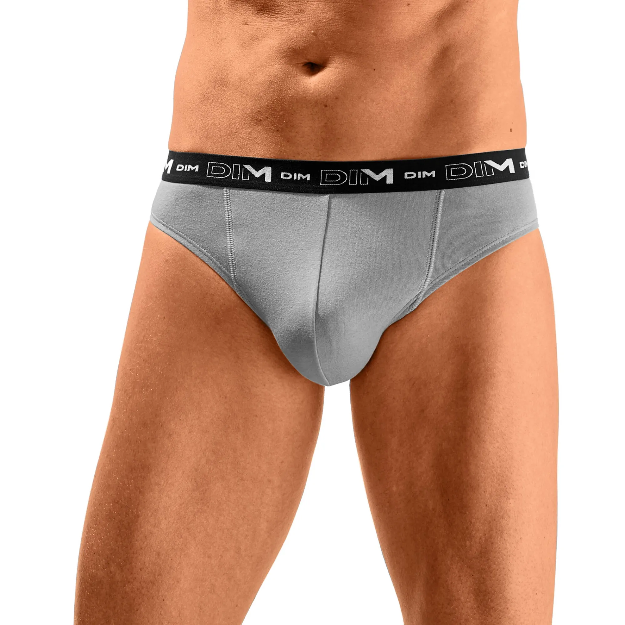 Ondergoed<Dim Gesloten slip met lage taille - set van 3 grijs + wit + zwart