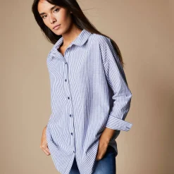 Bloes En Tuniek<Blancheporte Gestreept likethemd blauw / wit