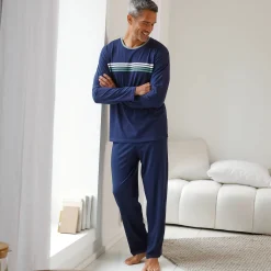 Pyjama En Kamerjas<Blancheporte Gestreept pyjamashirt met lange mouwen marine