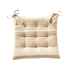 Stoelkussentje<Blancheporte Gestreept stoelkussentje - set van 2 zandkleur