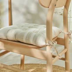 Stoelkussentje<Blancheporte Gestreept stoelkussentje - set van 2 zandkleur
