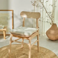 Stoelkussentje<Blancheporte Gestreept stoelkussentje - set van 2 zandkleur