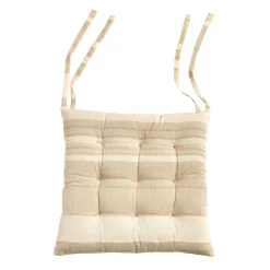 Stoelkussentje<Blancheporte Gestreept stoelkussentje - set van 2 zandkleur