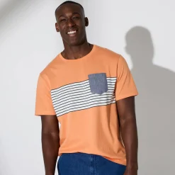 T-Shirt, Hemd En Polo<Blancheporte Gestreept T-shirt met korte mouwen abrikoos