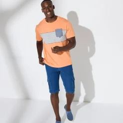 T-Shirt, Hemd En Polo<Blancheporte Gestreept T-shirt met korte mouwen abrikoos