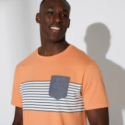 T-Shirt, Hemd En Polo<Blancheporte Gestreept T-shirt met korte mouwen abrikoos